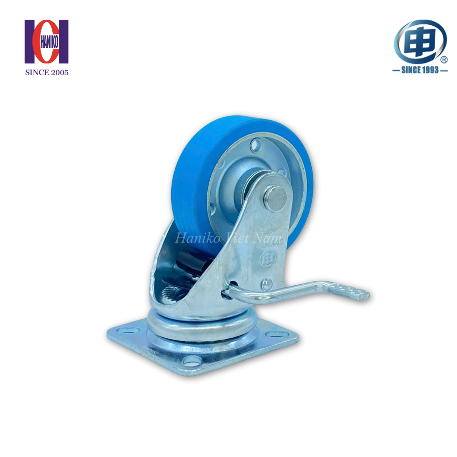 Bánh xe shenpai nylon phi 100 xoay khóa