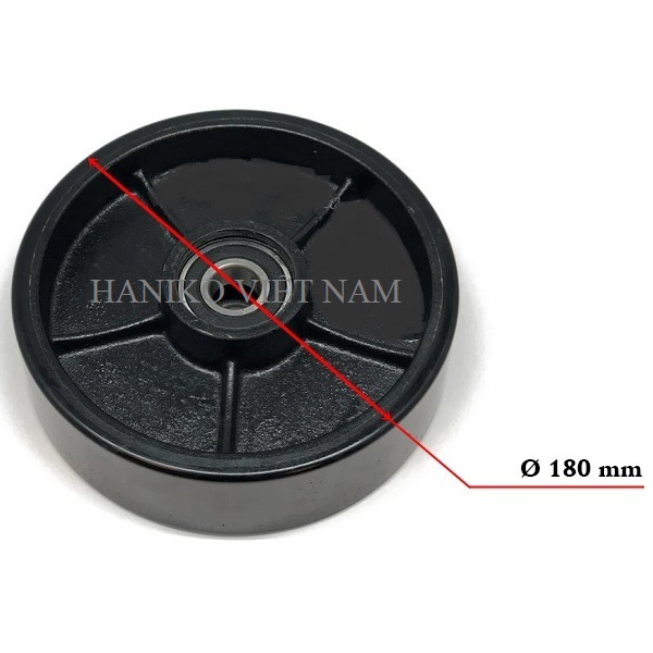 Bánh xe phenonic đen 180x50