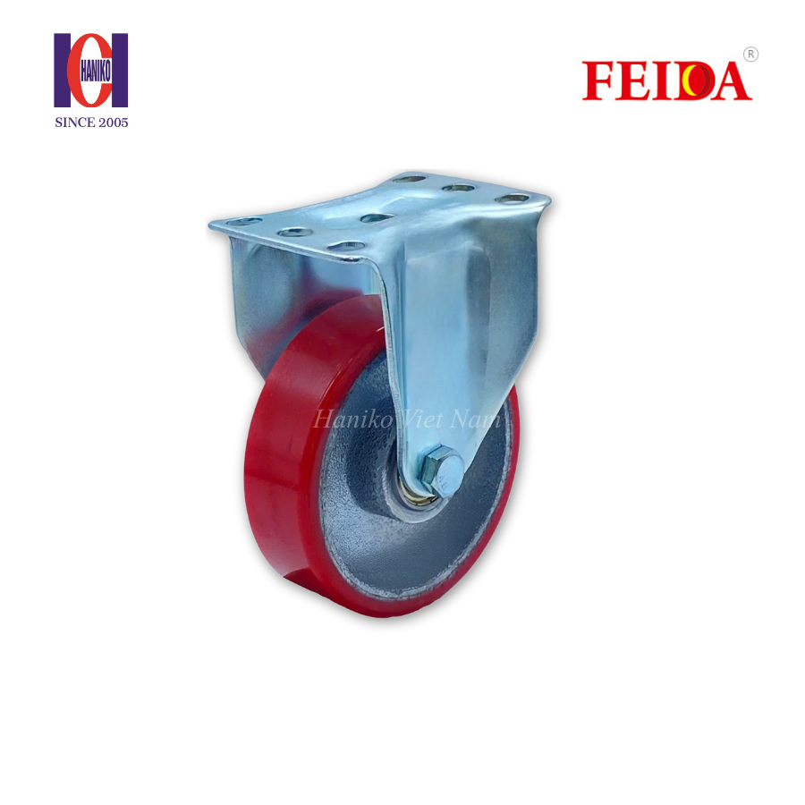 Bánh xe feida PU phi 100 cố định bản 32