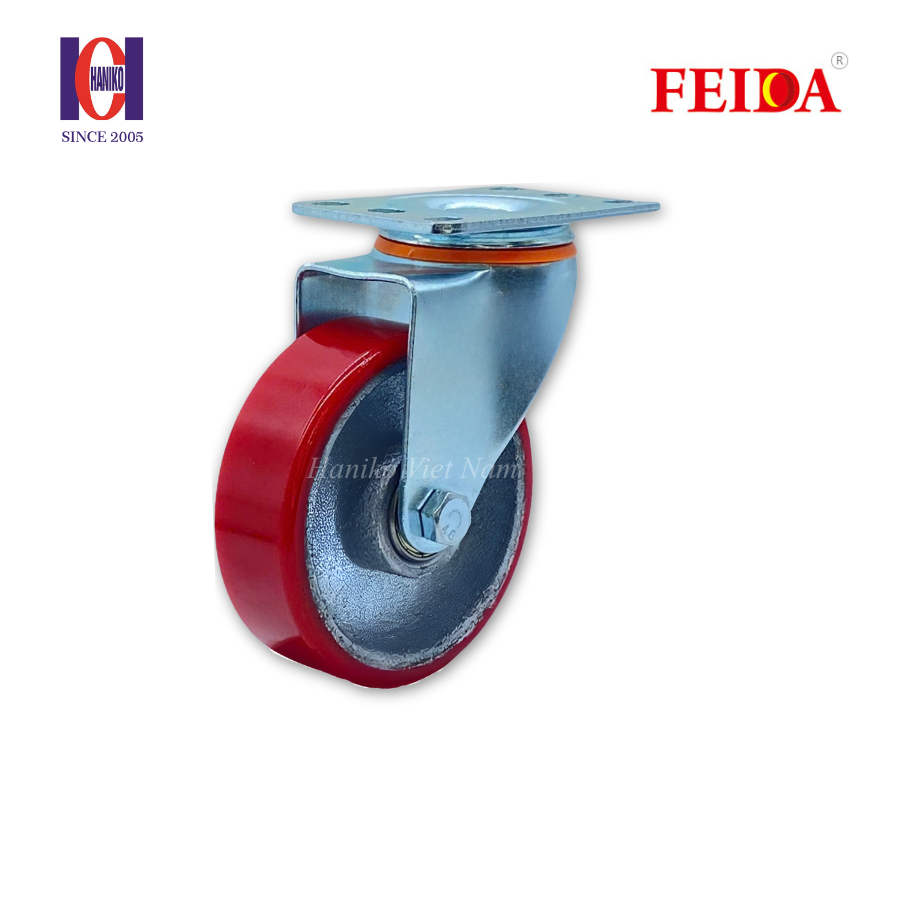 Bánh xe feida PU phi 100 xoay bản 32