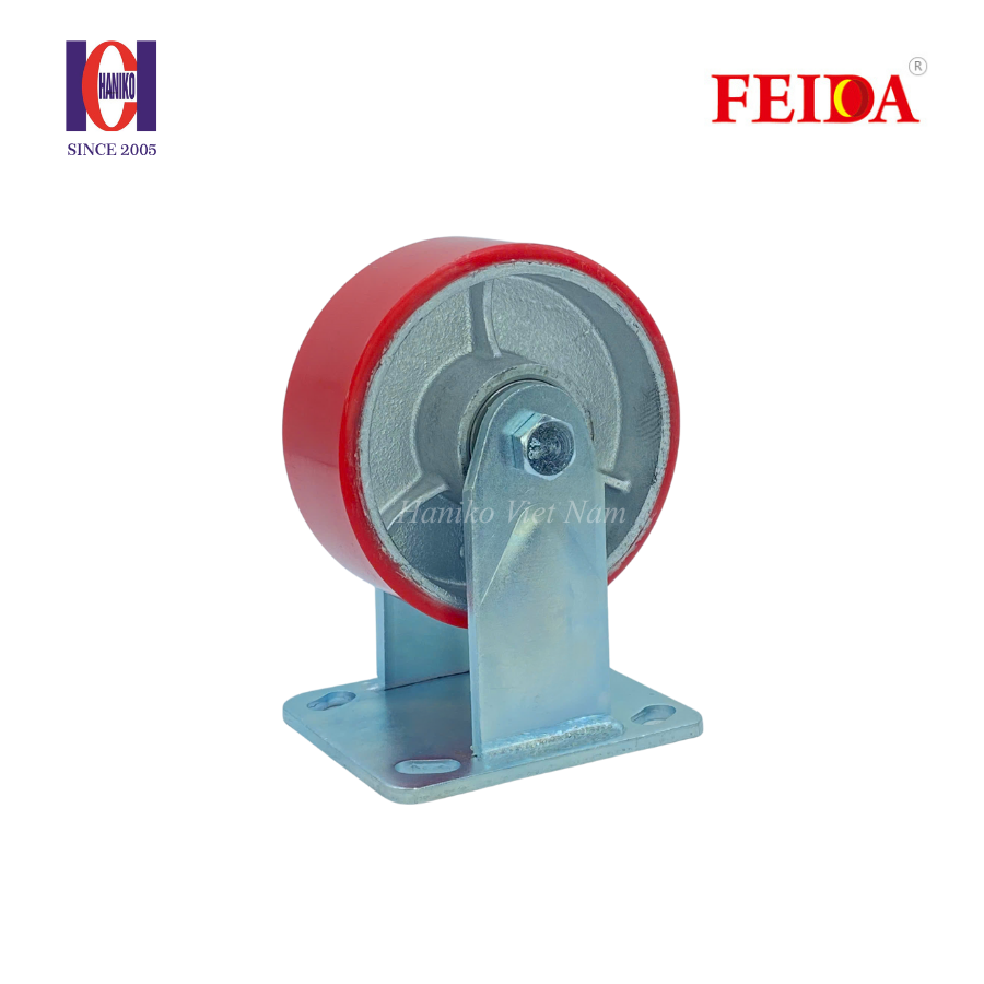 Bánh xe feida PU phi 125 cố định