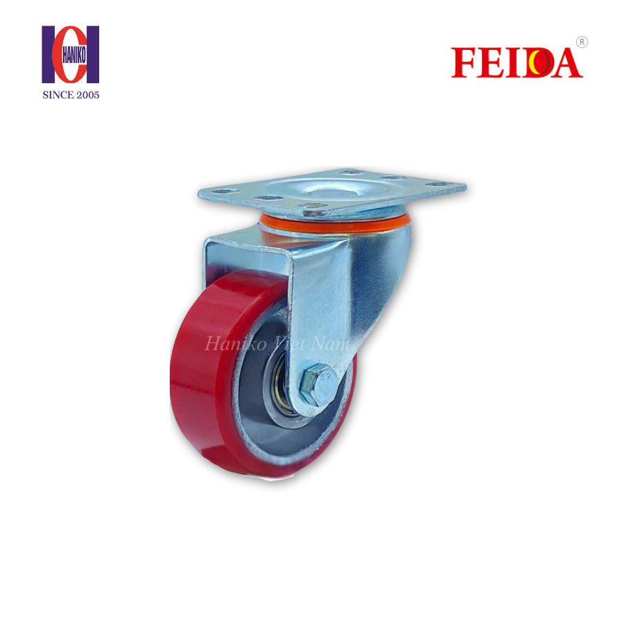 Bánh xe feida PU phi 75 xoay