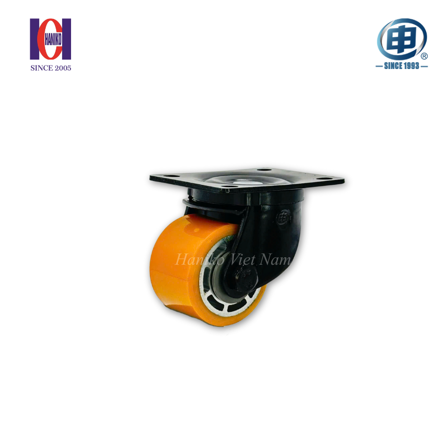 Bánh xe PU cốt nhôm phi 65 xoay