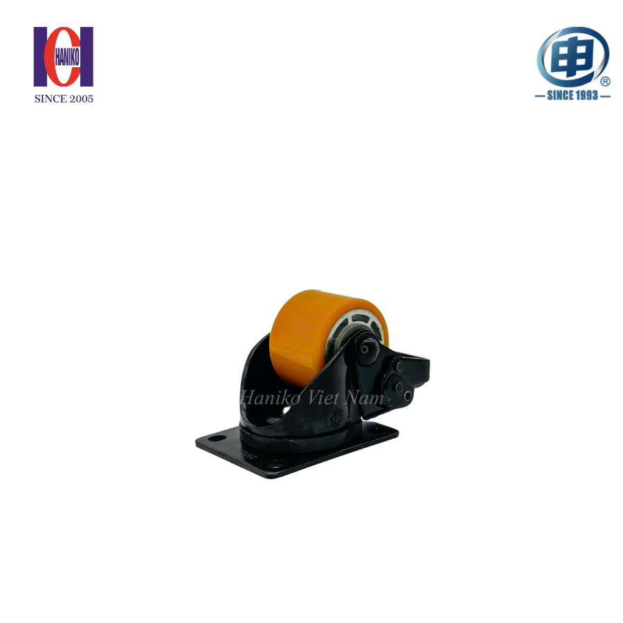 Bánh xe PU cốt nhôm phi 65 xoay khóa