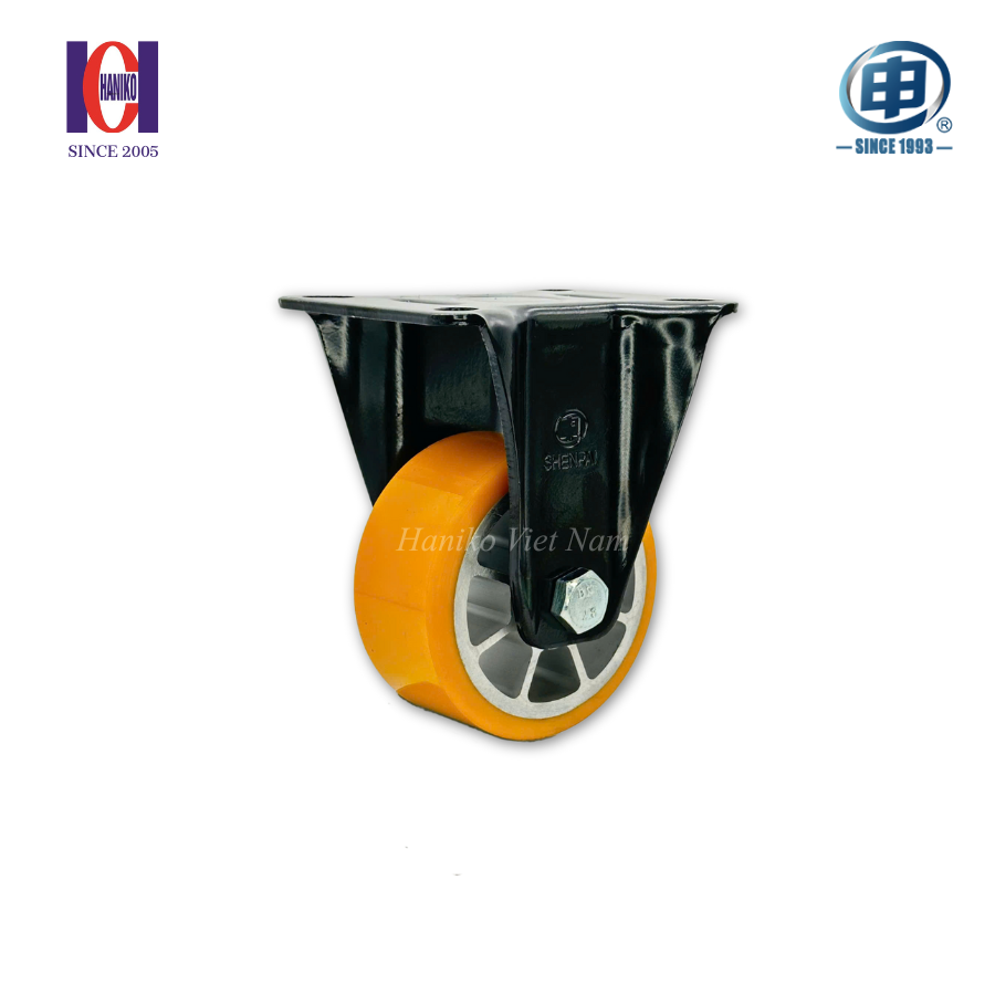 Bánh xe shenpai PU cốt nhôm chống tĩnh điện phi 100 cố định