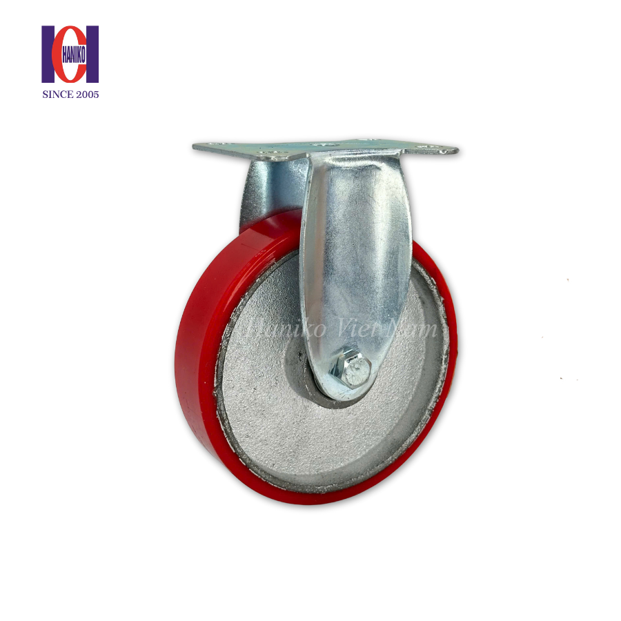 Bánh xe PU phi 125 cố định bản 32