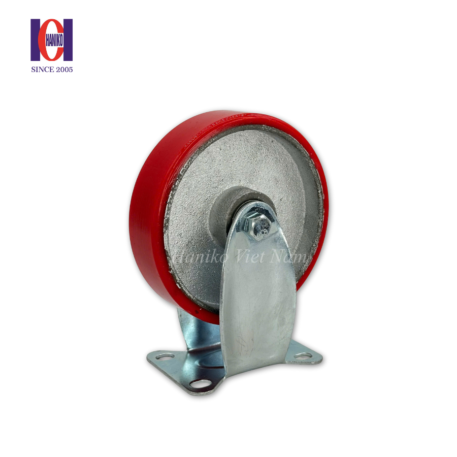 Bánh xe PU phi 125 cố định bản 32