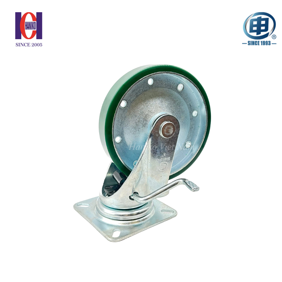 Bánh xe shenpai PU phi 200 xoay khóa