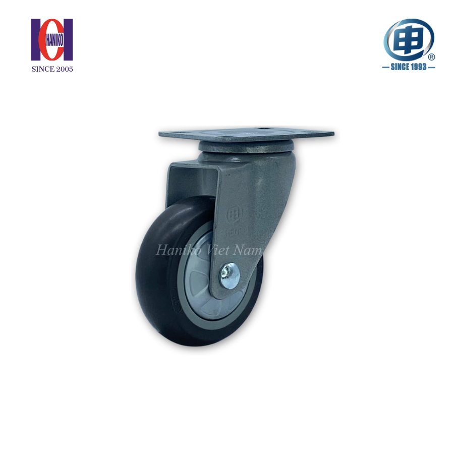 Bánh xe shenpai TPR nắp bạc phi 75 xoay