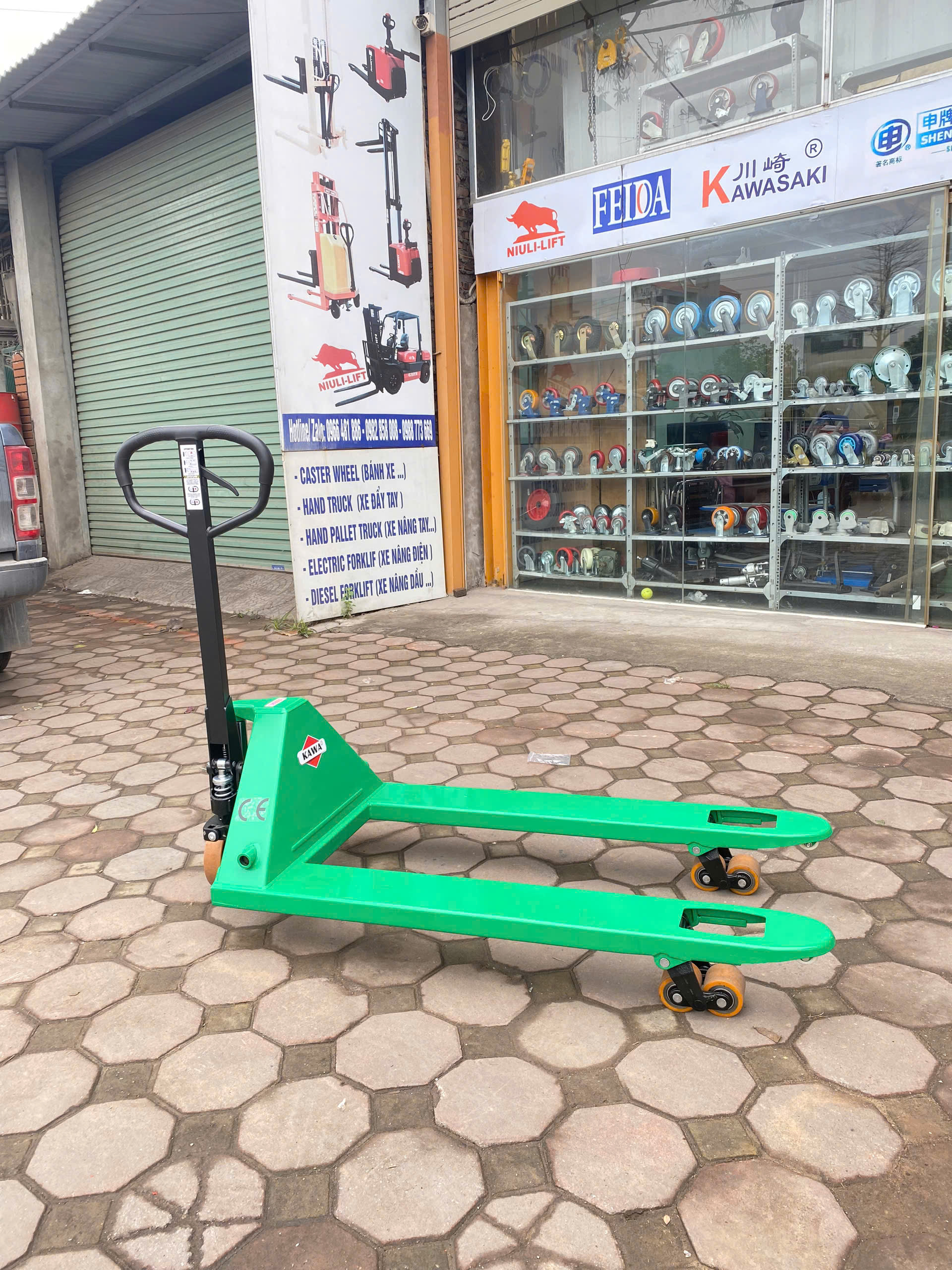 Xe nâng Kawa xanh 3 tấn Hẹp