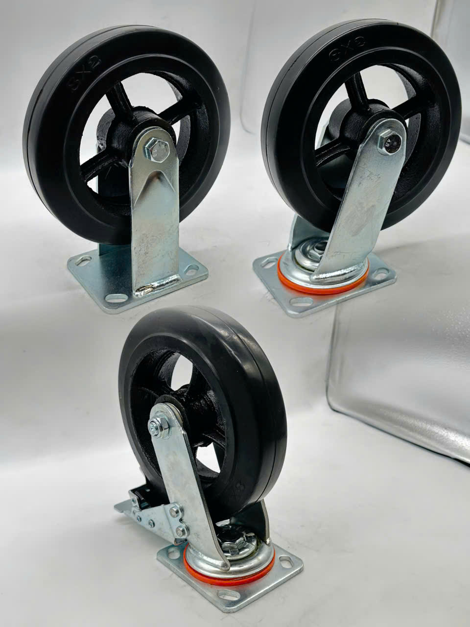 Bánh xe feida cao su gang phi 200 xoay