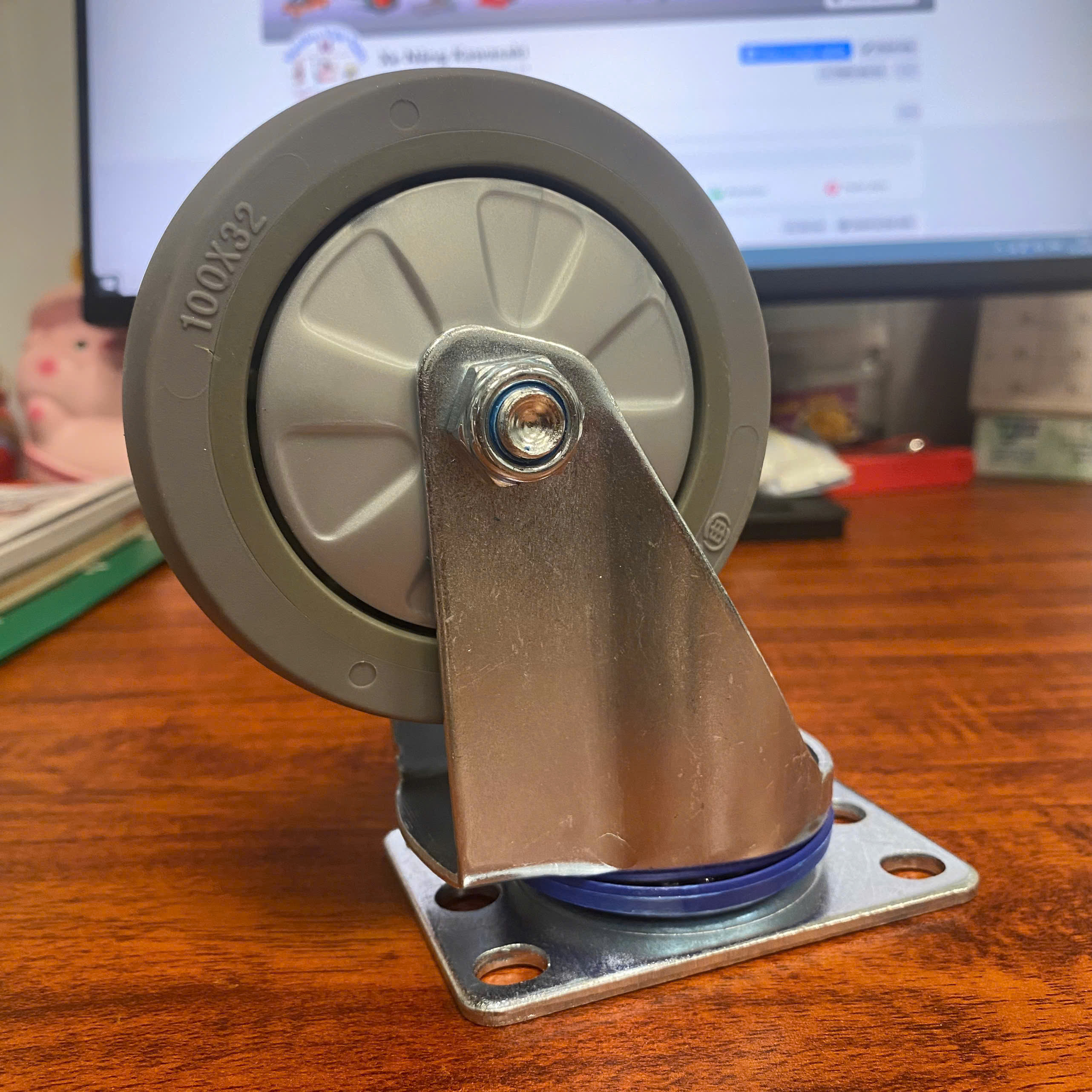 Bánh xe TPR xám shenpai 20A19-1594 phi 100 X