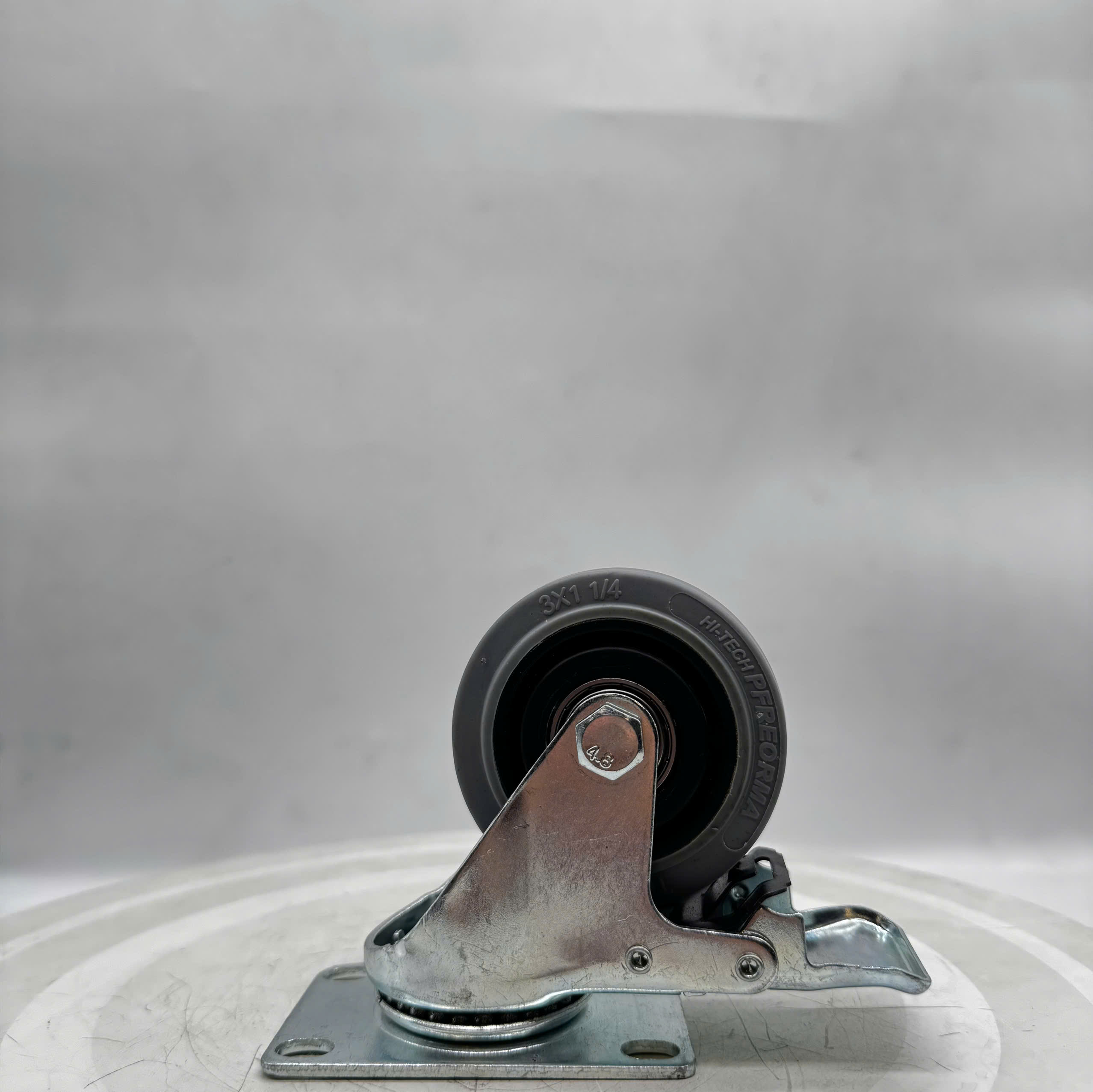 Bánh xe cao su xám chống tĩnh điện phi 75 xoay khóa