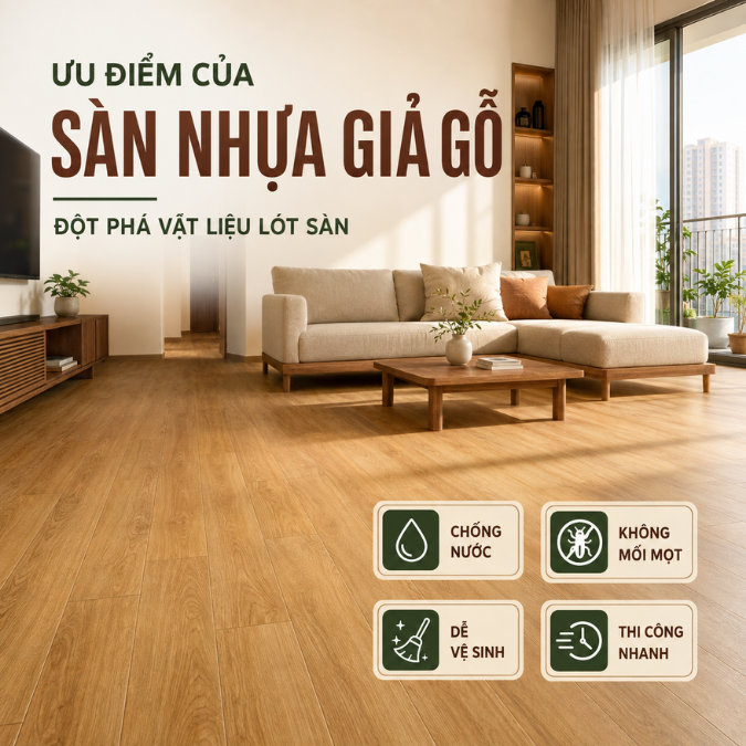 ƯU ĐIỂM CỦA SÀN NHỰA GIẢ GỖ: BỎ NỀN GẠCH ĐI?