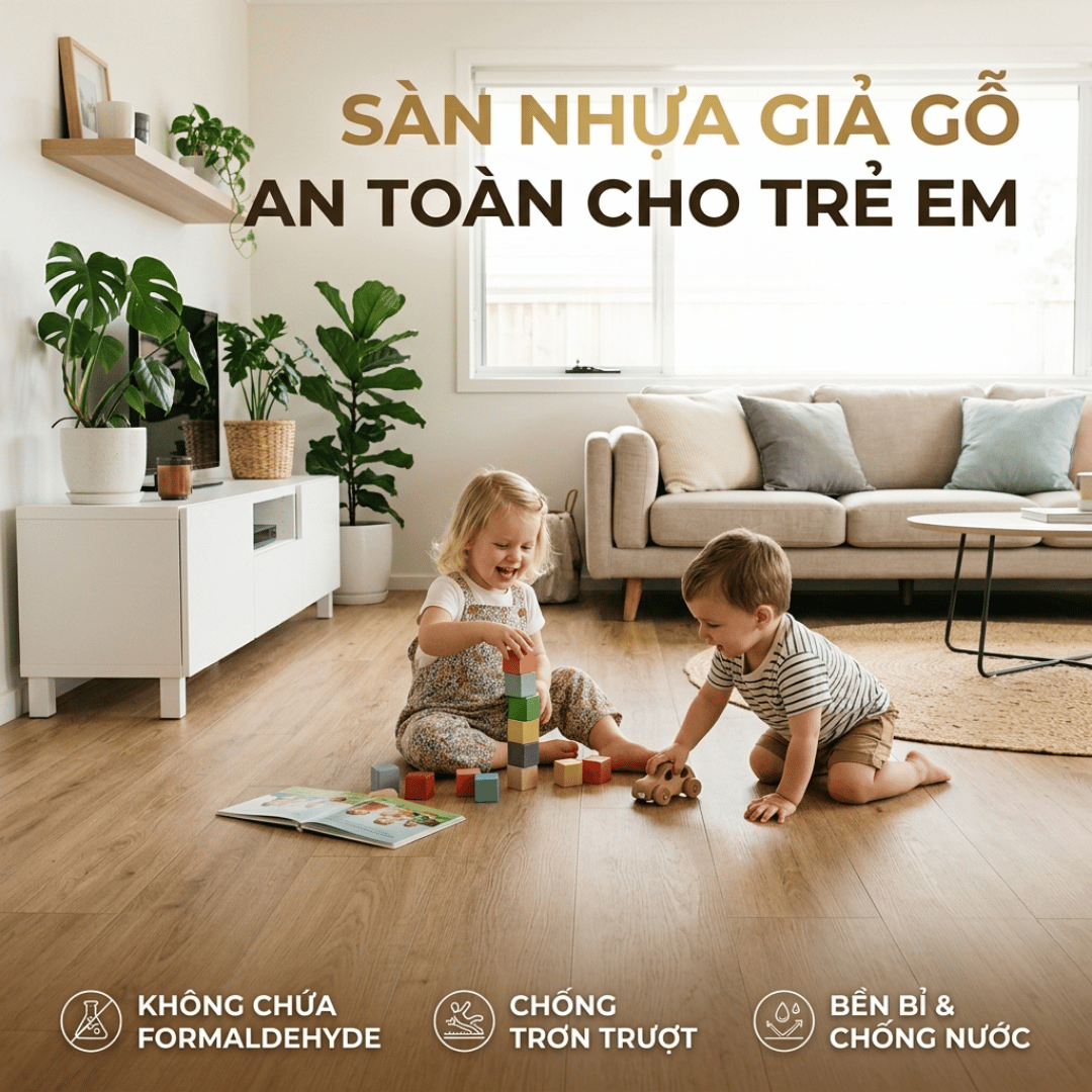 SÀN NHỰA GIẢ GỖ AN TOÀN CHO TRẺ EM: LỰA CHỌN VÀNG CHO TỔ ẤM 2026