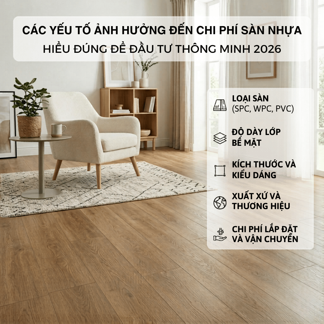 CÁC YẾU TỐ ẢNH HƯỞNG ĐẾN CHI PHÍ SÀN NHỰA: HIỂU ĐÚNG ĐỂ ĐẦU TƯ THÔNG MINH 2026
