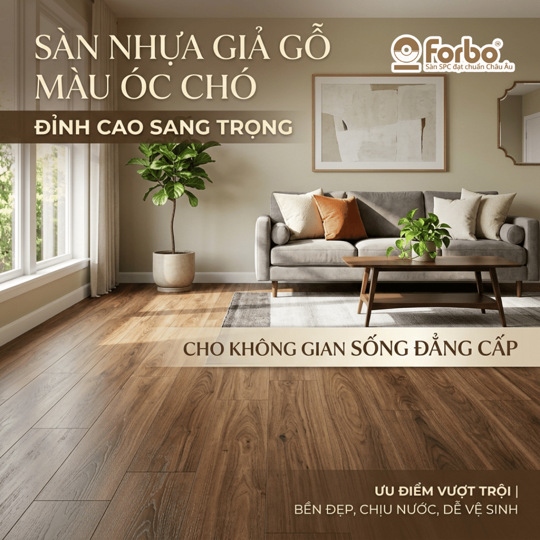 SÀN NHỰA GIẢ GỖ MÀU ÓC CHÓ: ĐỈNH CAO SANG TRỌNG CHO KHÔNG GIAN SỐNG 2026