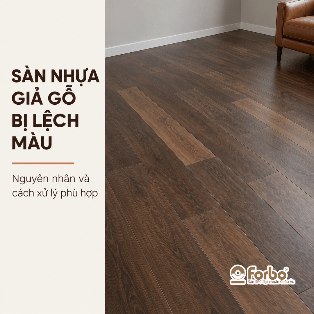 SÀN NHỰA GIẢ GỖ BỊ LỆCH MÀU: NGUYÊN NHÂN VÀ CÁCH XỬ LÝ PHÙ HỢP