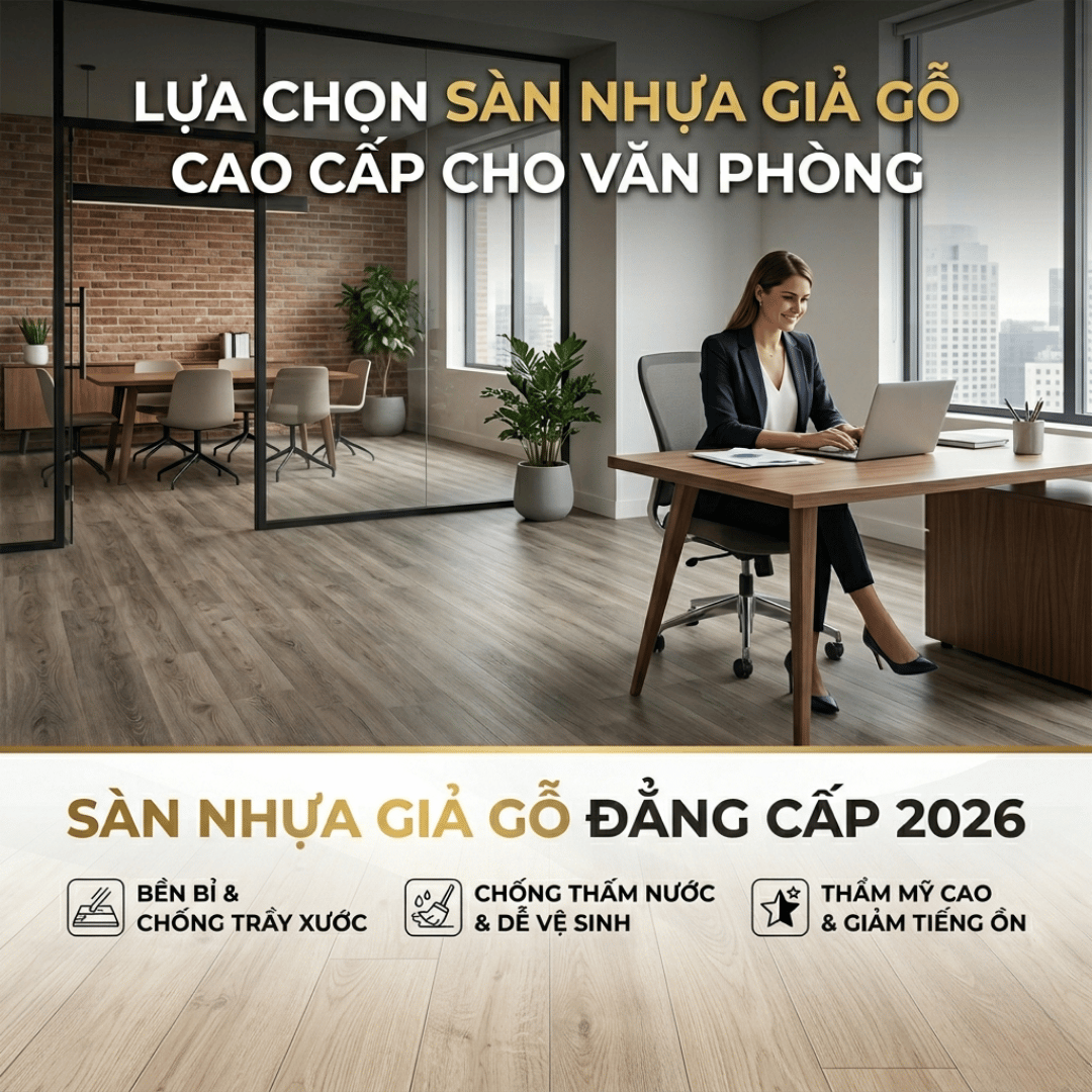 SÀN NHỰA GIẢ GỖ CHO VĂN PHÒNG: LỰA CHỌN TỐI ƯU VÀ XU HƯỚNG THIẾT KẾ ĐẲNG CẤP 2026