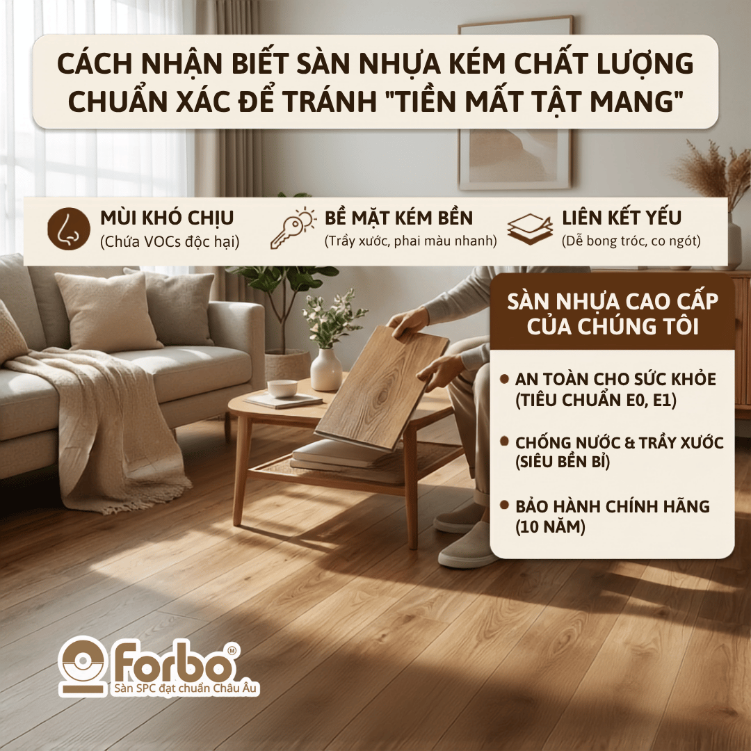 CÁCH NHẬN BIẾT SÀN NHỰA KÉM CHẤT LƯỢNG CHUẨN XÁC ĐỂ TRÁNH 