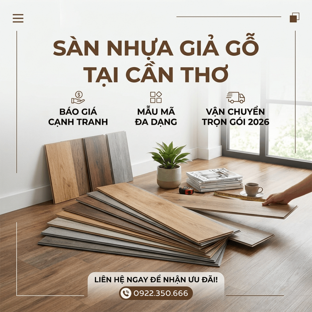 SÀN NHỰA GIẢ GỖ TẠI CẦN THƠ: BÁO GIÁ, MẪU MÃ, VẬN CHUYỂN TRỌN GÓI 2026