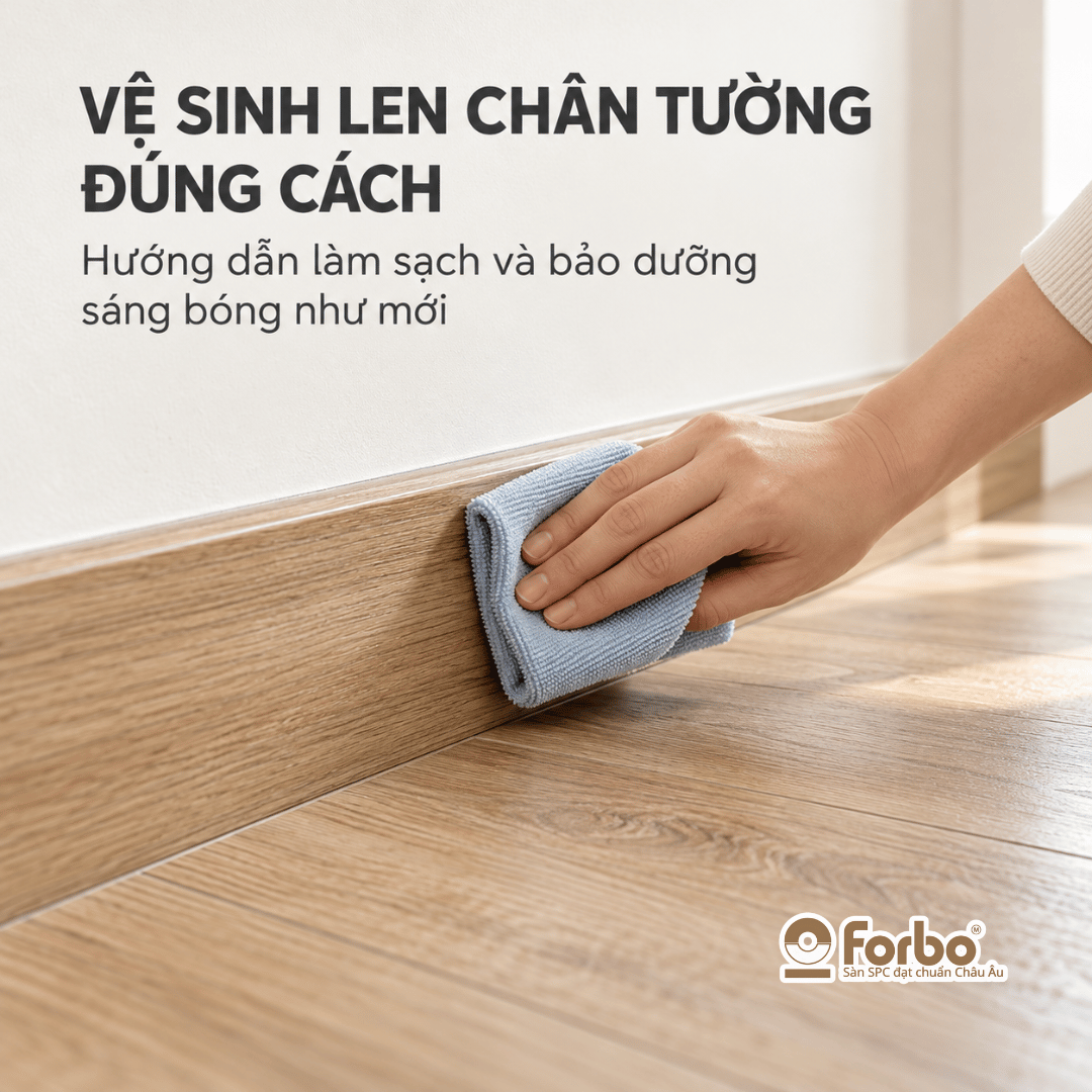 VỆ SINH LEN CHÂN TƯỜNG ĐÚNG CÁCH: HƯỚNG DẪN LÀM SẠCH VÀ BẢO DƯỠNG SÁNG BÓNG NHƯ MỚI
