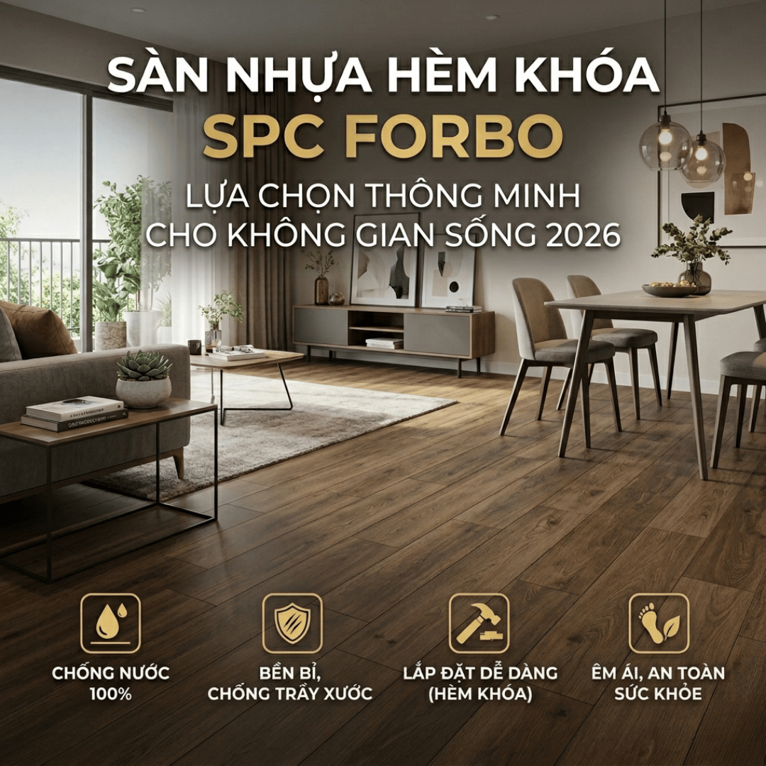 SÀN NHỰA HÈM KHÓA SPC FORBO: LỰA CHỌN THÔNG MINH CHO KHÔNG GIAN SỐNG 2026