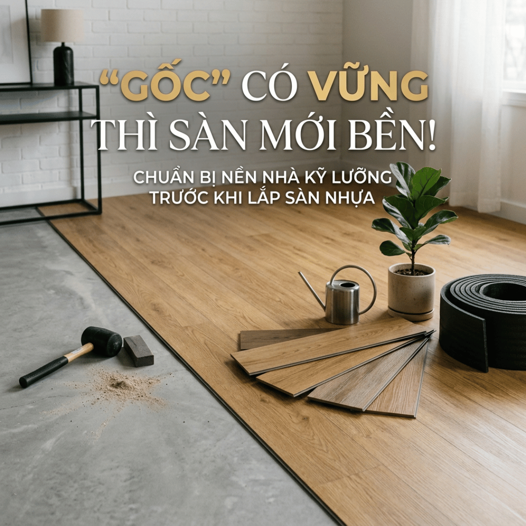CHUẨN BỊ NỀN NHÀ TRƯỚC KHI LẮP SÀN NHỰA: 