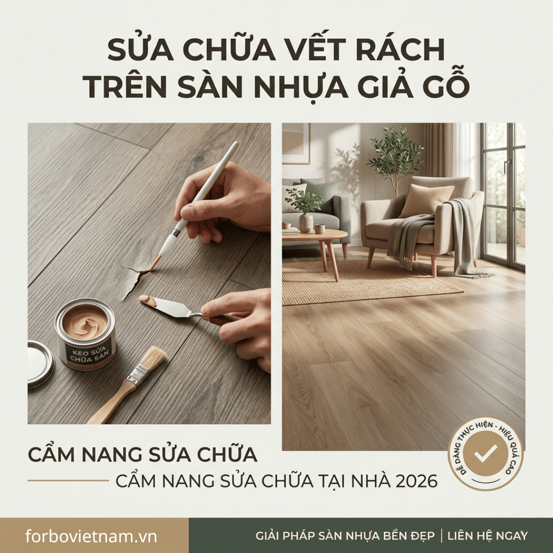 SỬA CHỮA VẾT RÁCH TRÊN SÀN NHỰA GIẢ GỖ: CẨM NANG SỬA CHỮA TẠI NHÀ 2026
