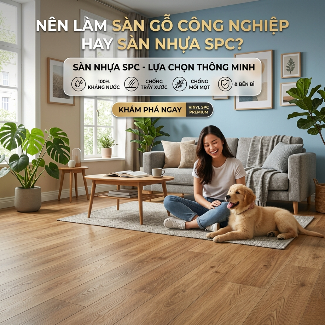 NÊN LÀM SÀN GỖ CÔNG NGHIỆP HAY SÀN NHỰA SPC? SO SÁNH CHI TIẾT 2026