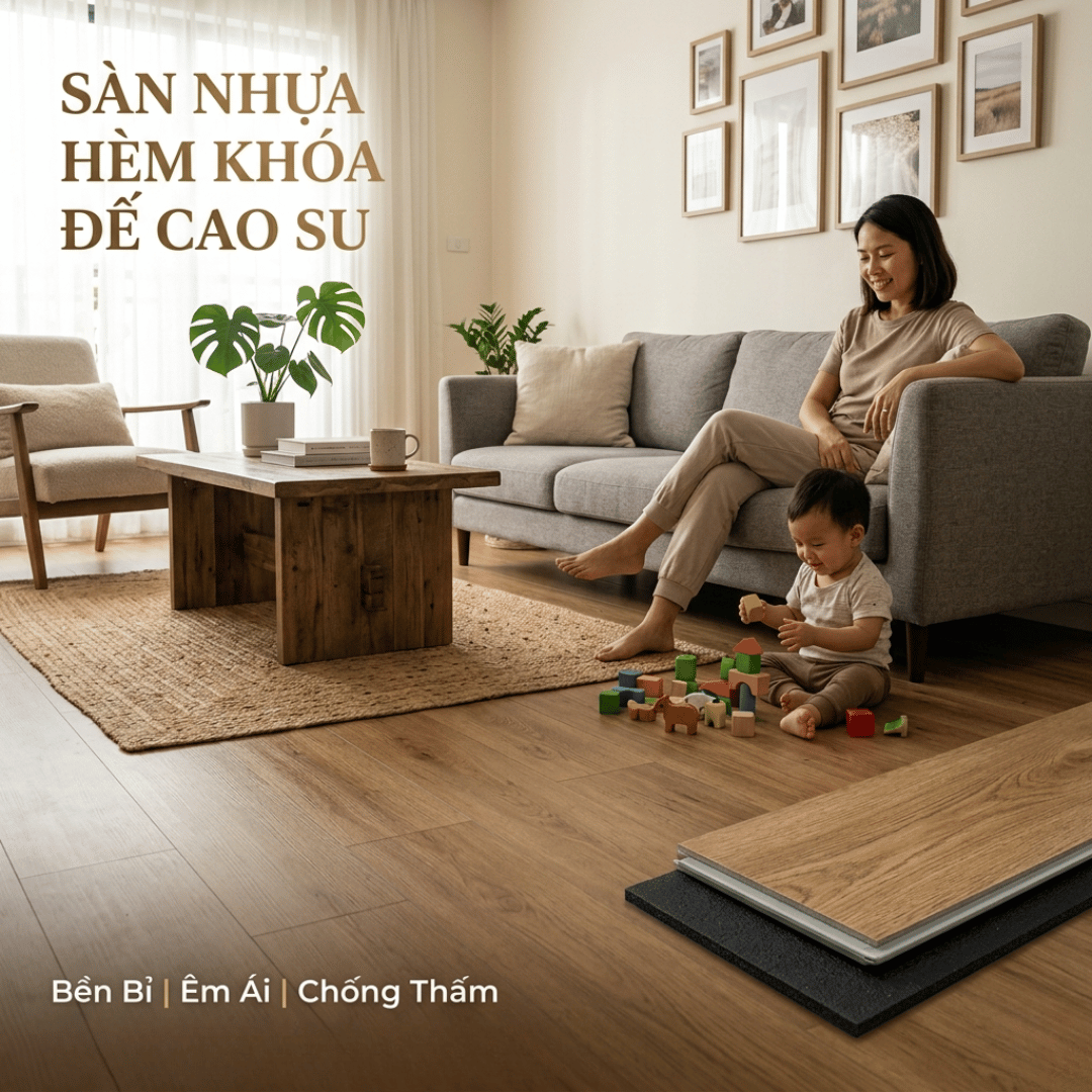 SÀN NHỰA HÈM KHÓA ĐẾ CAO SU: ĐÁNH GIÁ CHI TIẾT VÀ CÁC MẪU ĐẸP 2026