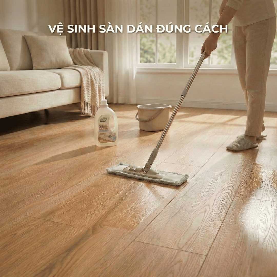 Vệ Sinh Sàn Dán Nhựa Giả Gỗ Đúng Cách Để Tăng Độ Bền