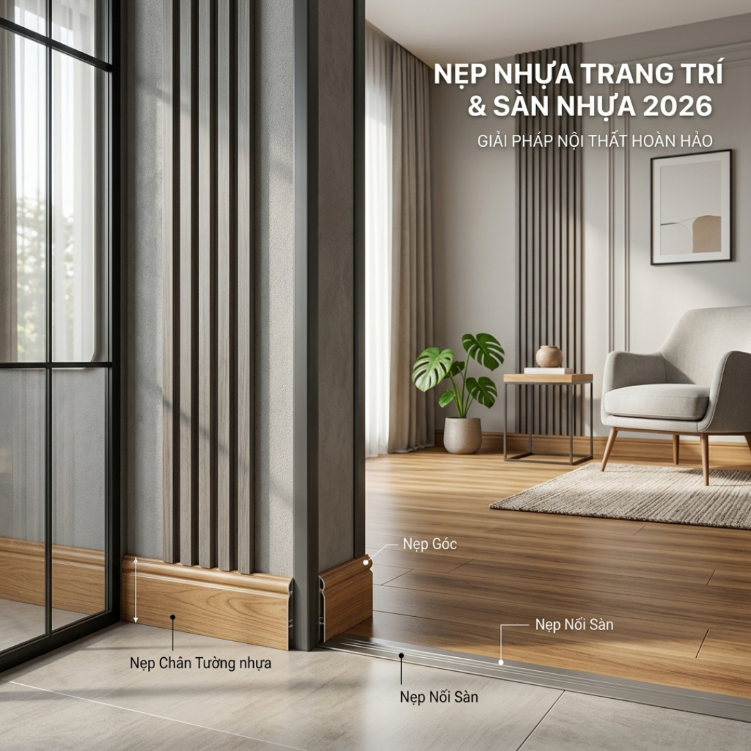 CÁC LOẠI NẸP NHỰA VÀ ỨNG DỤNG TRONG TRANG TRÍ NỘI THẤT 2026