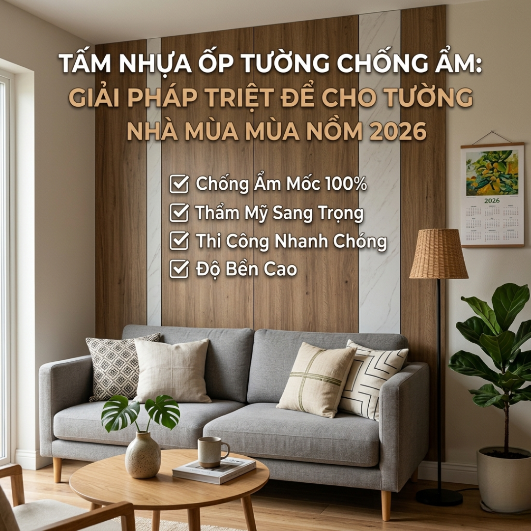 TẤM NHỰA ỐP TƯỜNG CHỐNG ẨM: GIẢI PHÁP TRIỆT ĐỂ CHO TƯỜNG NHÀ MÙA NỒM 2026