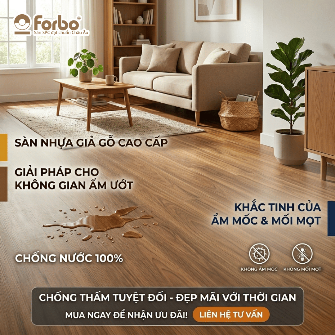 SÀN NHỰA GIẢ GỖ CHỐNG NƯỚC: 