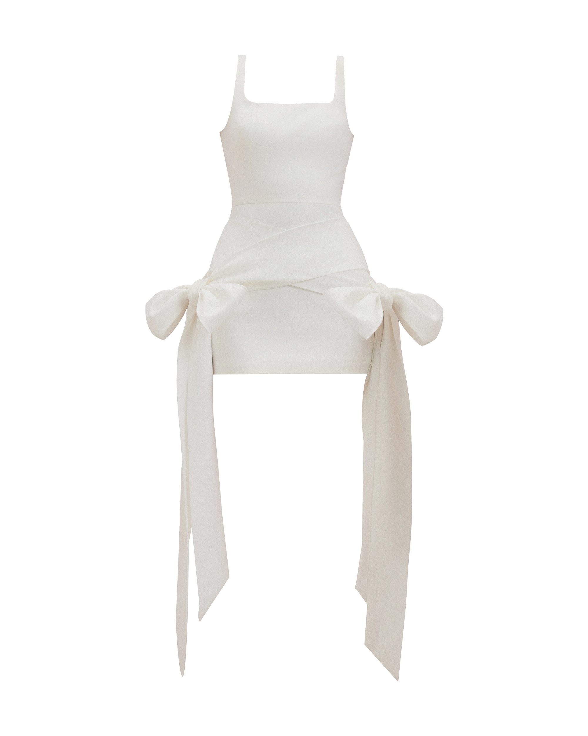 [ WHITE ] TIE DRESS