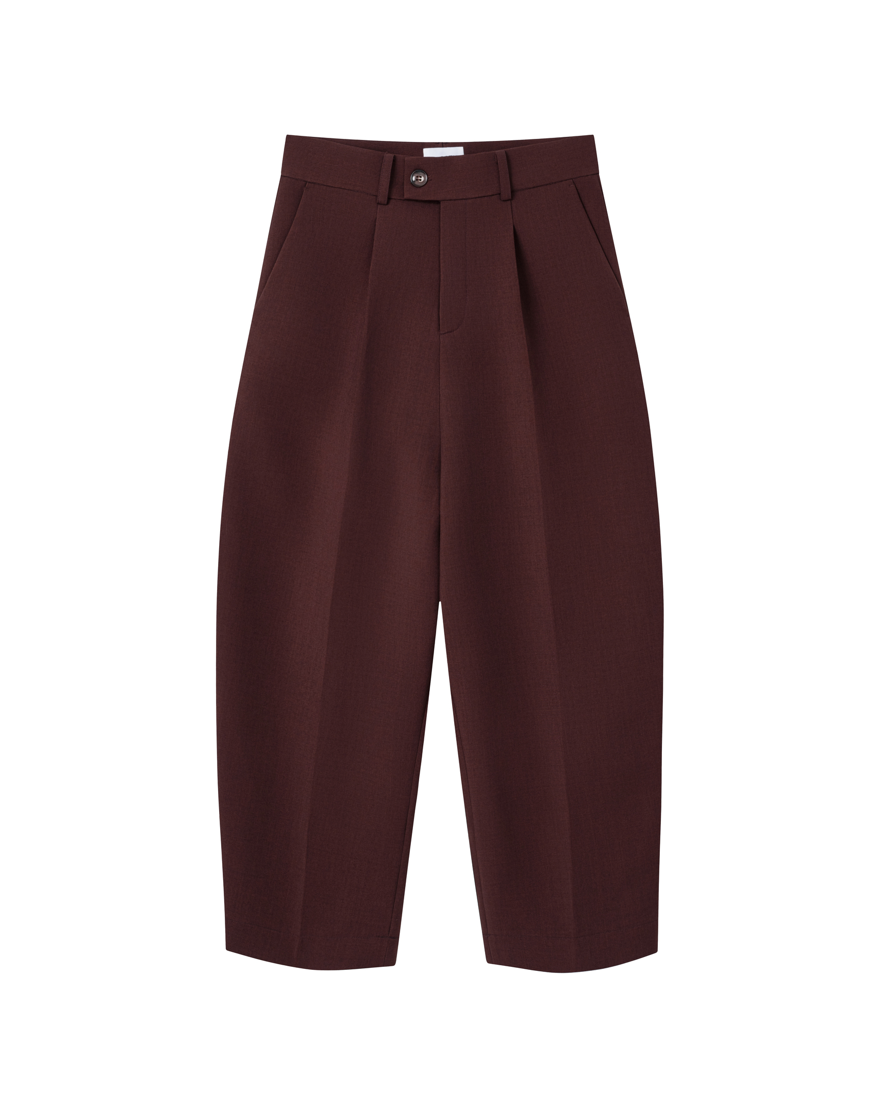 [ BROWN ] CURVED LEG PANTS