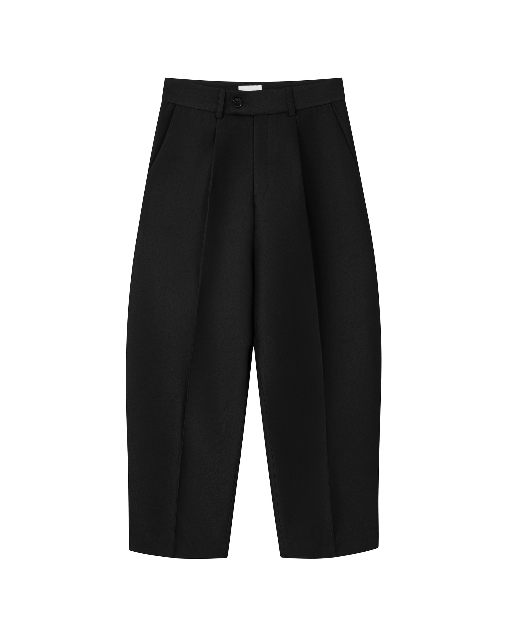 [ BLACK ] CURVED LEG PANTS