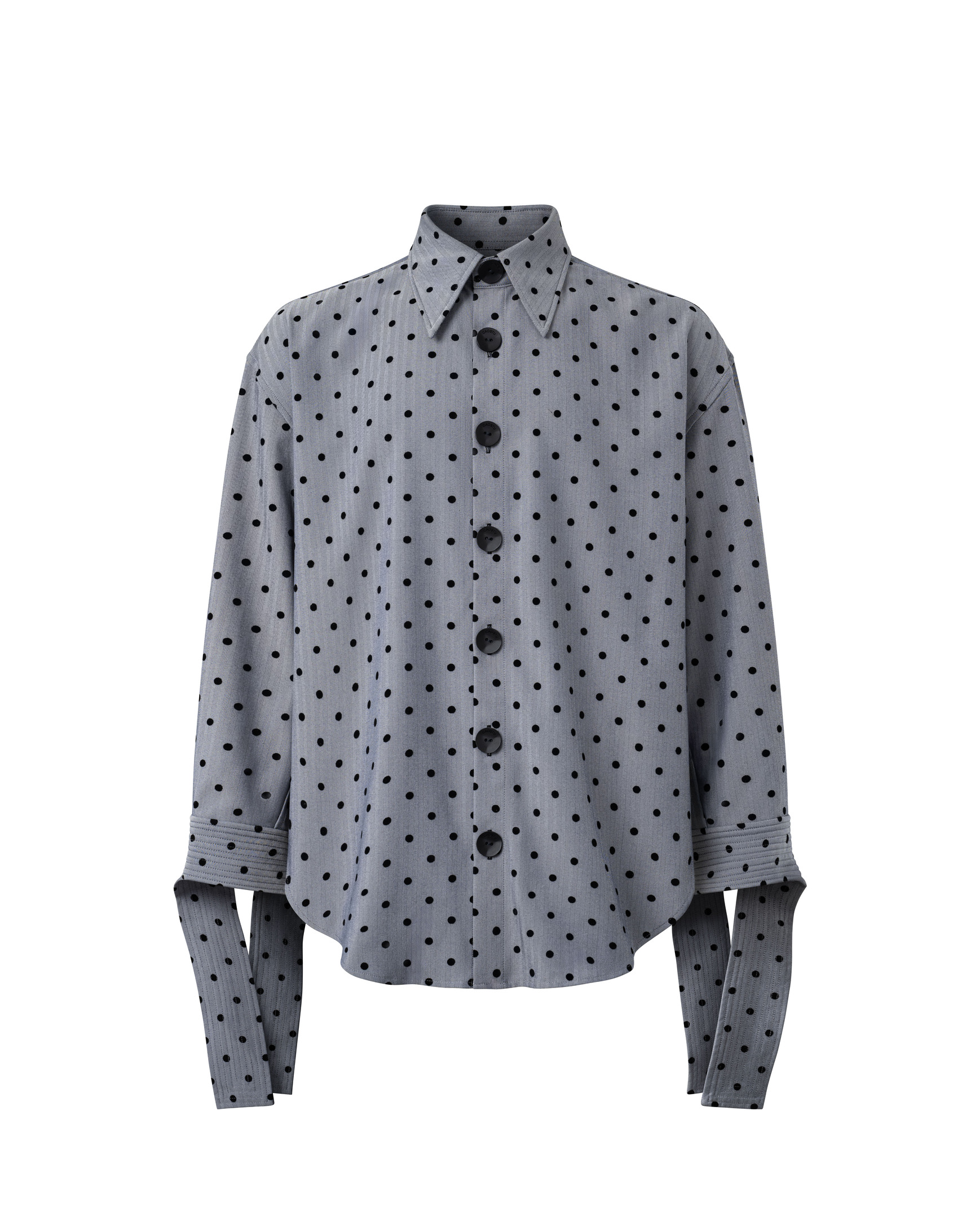 GREY POLKA DOT SHIRT