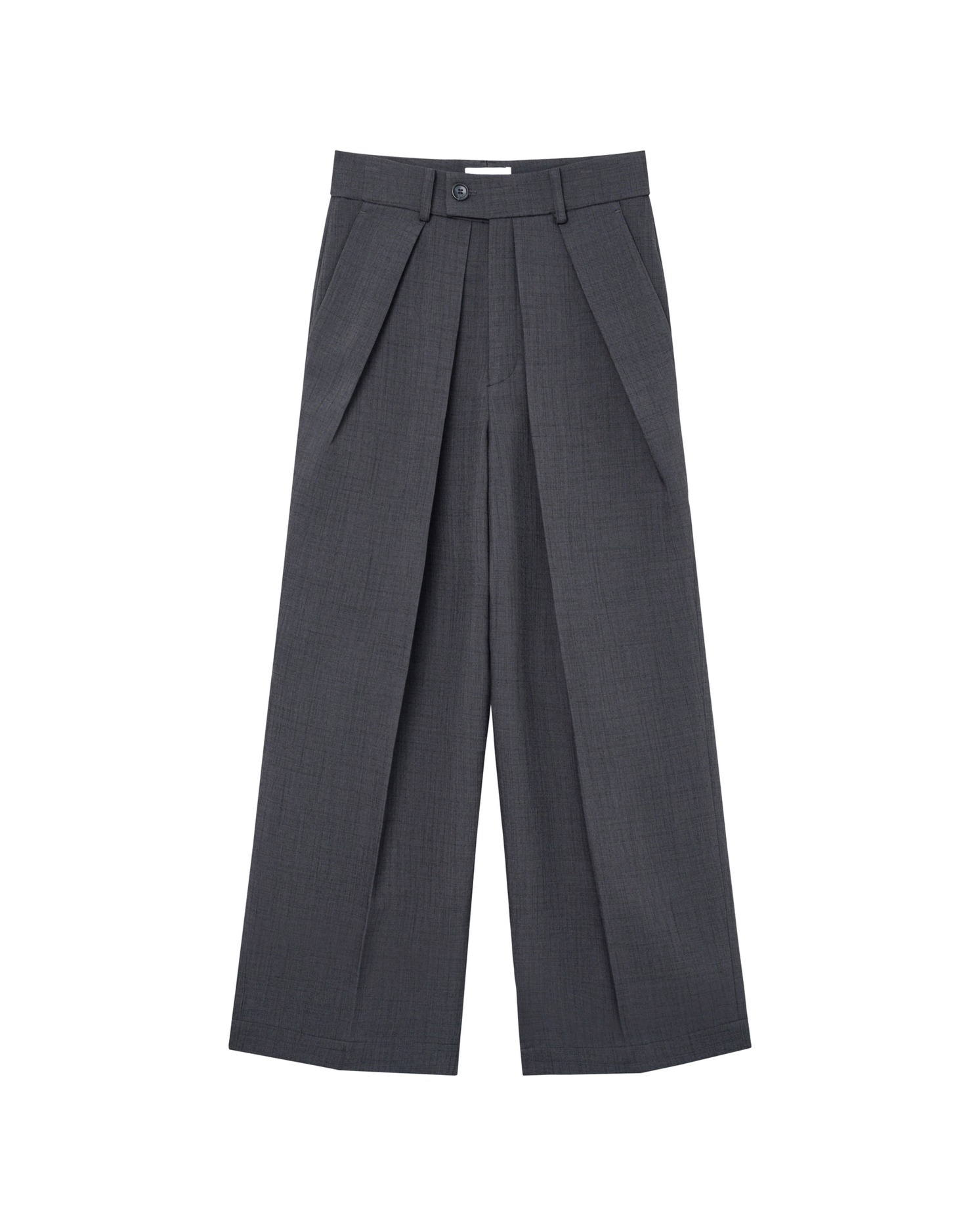 [ DARK GREY ] DUAL PLEAT TROUSERS
