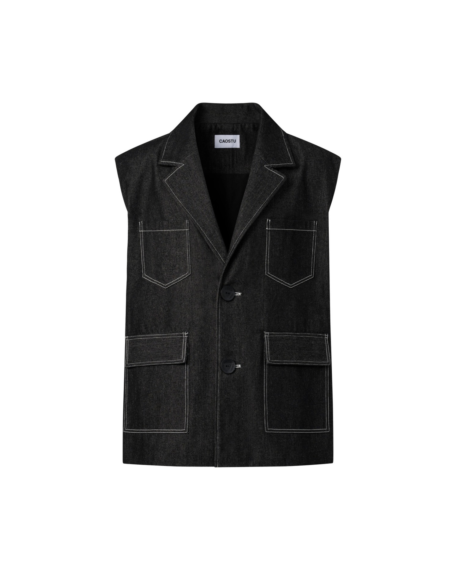 SLEEVELESS DENIM BLAZER