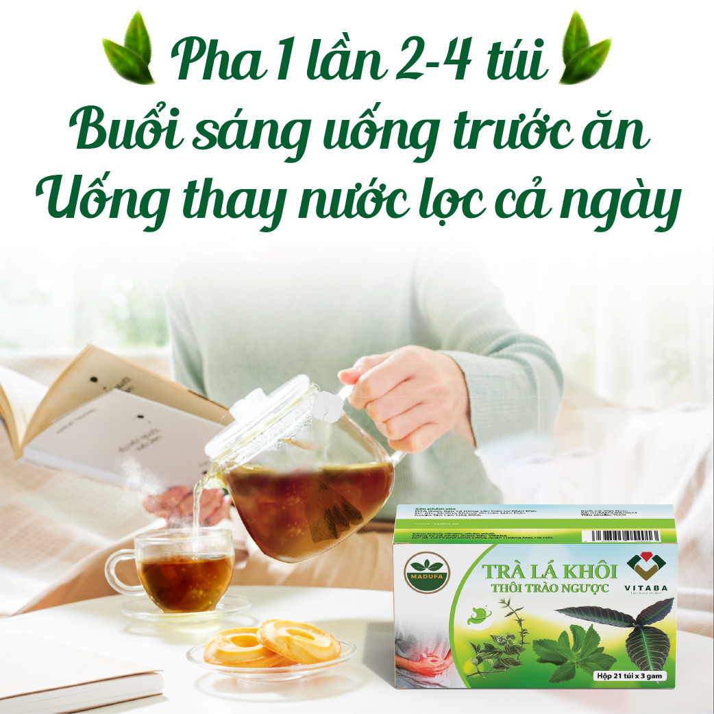 Trà lá khôi Vitaba - dứt trào ngược dạ dày