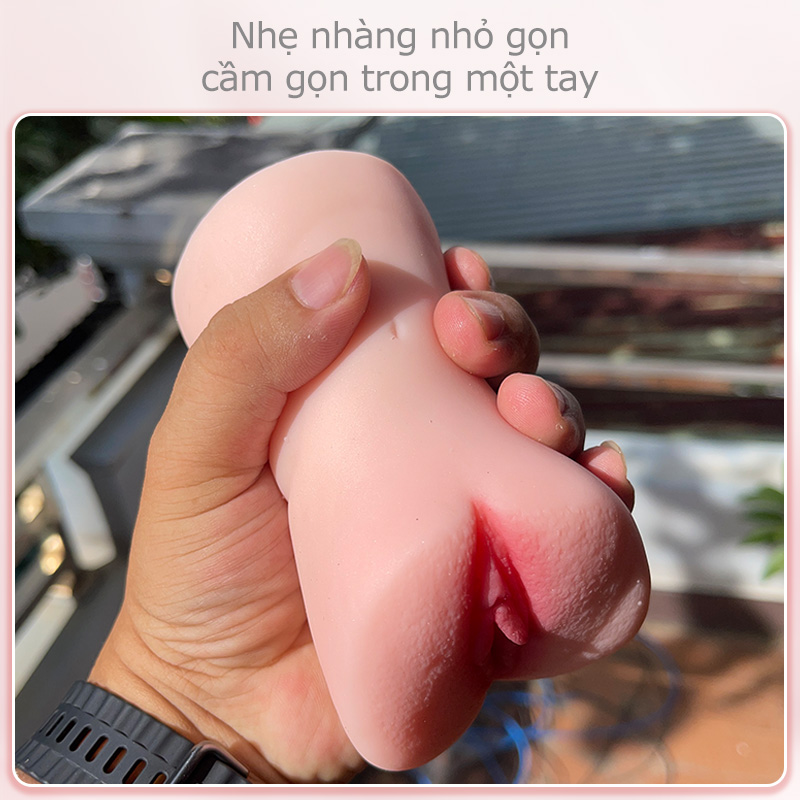 ma3 Âm đạo giả silicon mini cầm tay, bó sát nhỏ gọn, kín đáo tiện lợi, cao cấp giống thật, thiết kế 2in1 cho trải nghiệm cực khoái