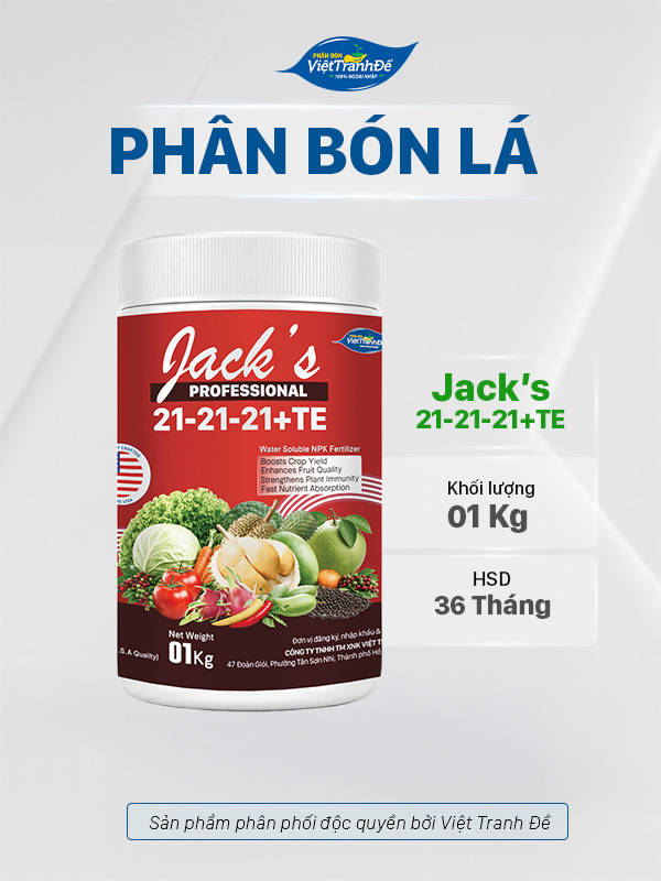 PHÂN BÓN LÁ (MỸ) HÒA TAN NPK 21-21-21+TE VIỆT TRANH ĐỀ