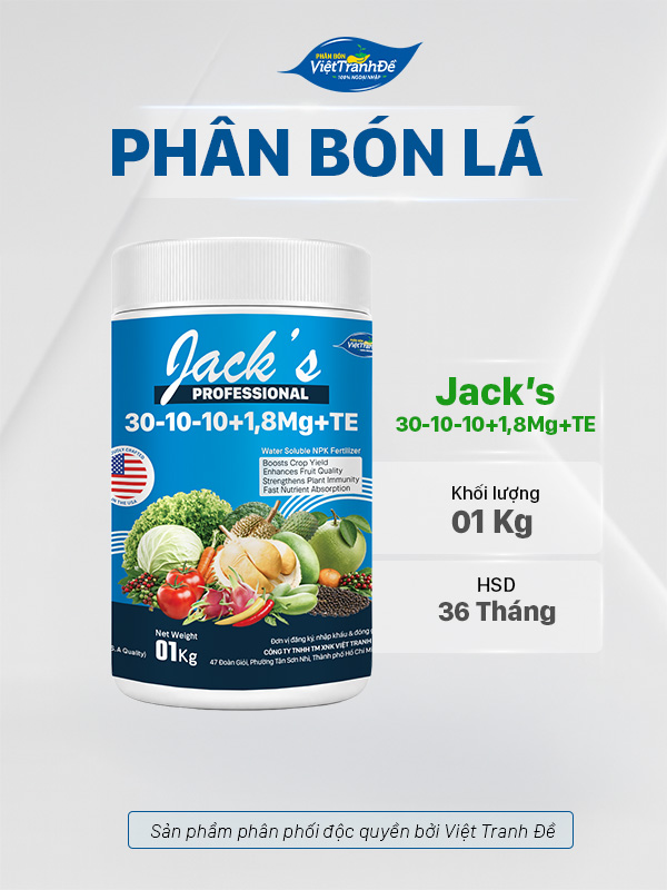 PHÂN BÓN LÁ (MỸ) HÒA TAN NPK 30-10-10+1,8Mg VIỆT TRANH ĐỀ