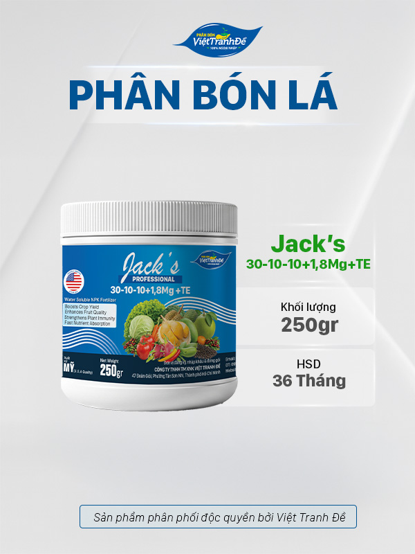 PHÂN BÓN LÁ (MỸ) HÒA TAN NPK 30-10-10+1,8Mg VIỆT TRANH ĐỀ