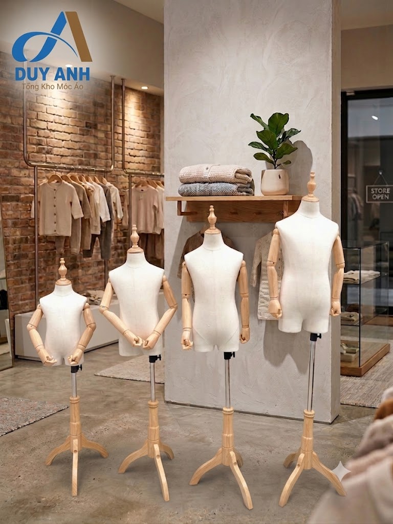 Manocanh Trẻ Em Tay Gỗ Tự Nhiên Cao Cấp – Đủ Kích Thước Từ 1 Đến 10 Tuổi (Chân Gỗ, Chóp Gỗ Đẹp)