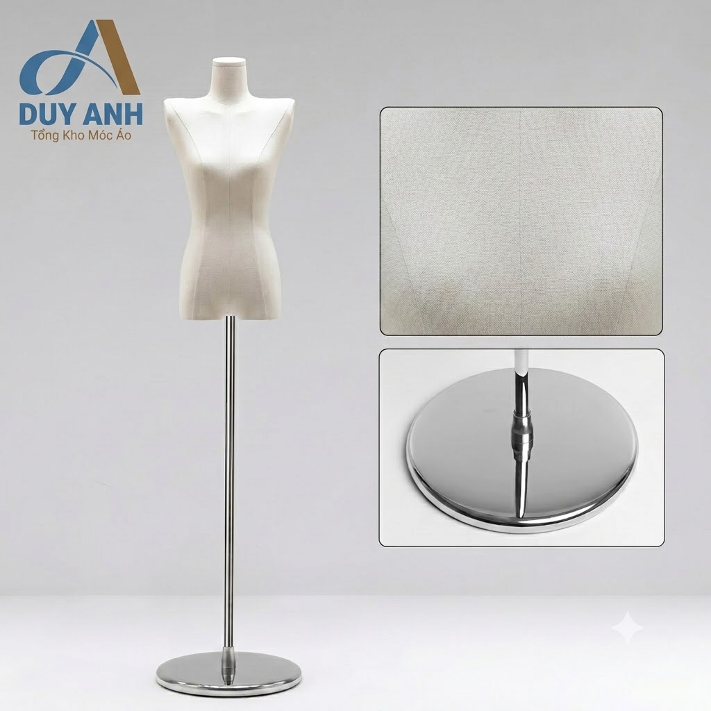 Manneqiun Nữ Nửa Thân - Cốt Lép Nữ - Vai Ngang - Nhập Khẩu