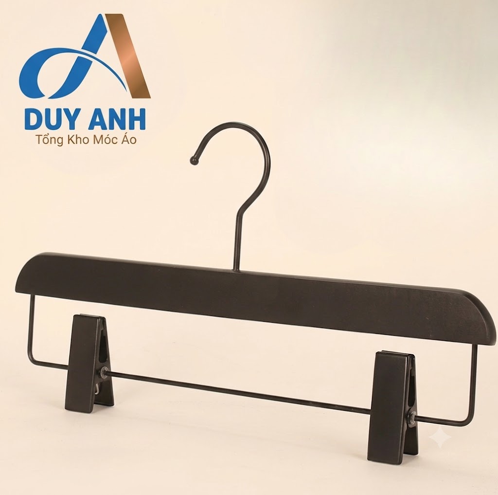 Kẹp Quần Gỗ Đen Cao Cấp - Kẹp Ngang Đen Mạ Đen