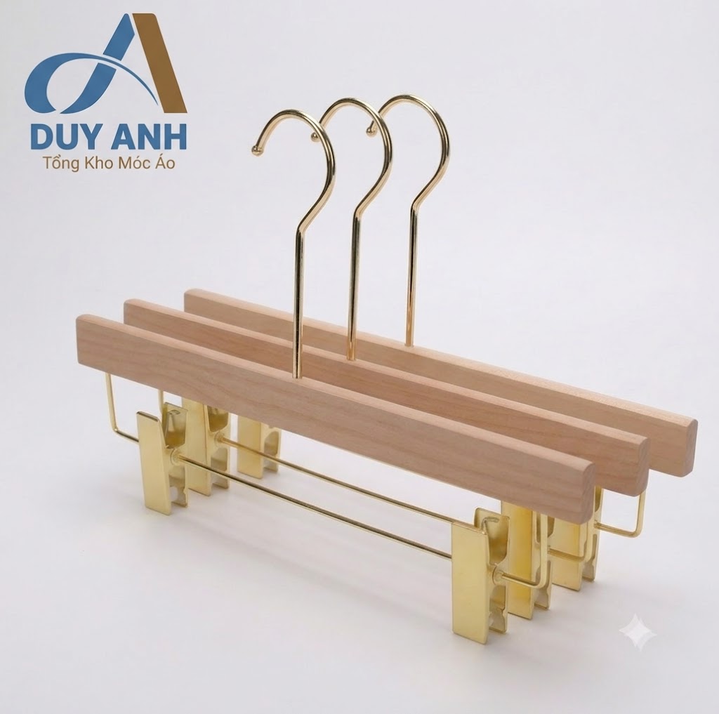Kẹp Quần Gỗ Ngang Cao Cấp - Kẹp Ngang Mộc Vuông